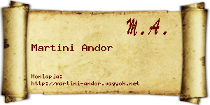 Martini Andor névjegykártya